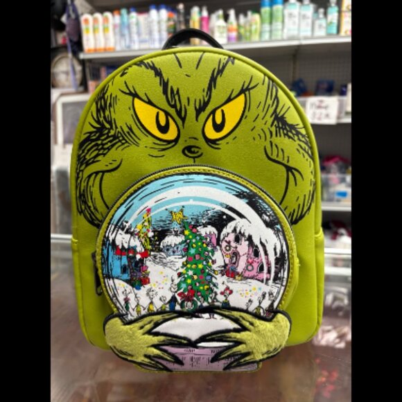 Loungefly The Grinch Stole Christmas Snow Globe Glow In The Dark Mini NWT - Picture 1 of 6
